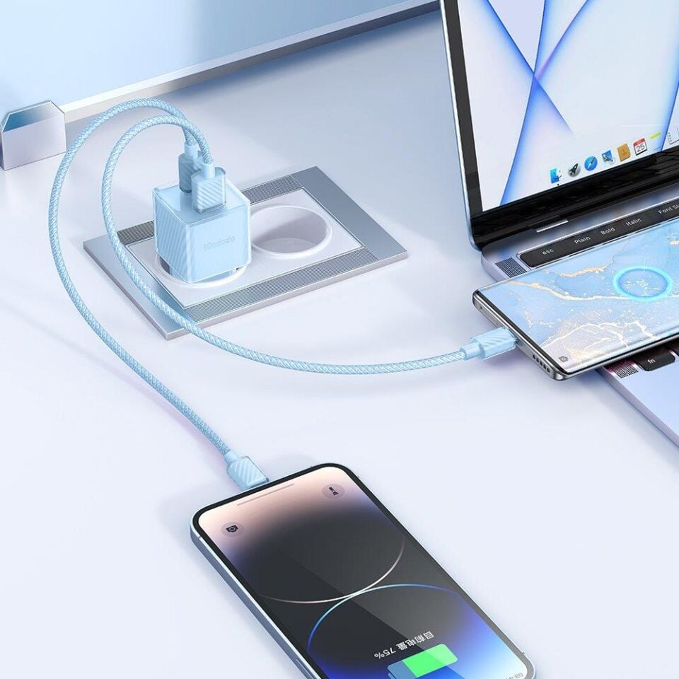 Mcdodo CH-4152 33W GaN PD 1xType-C 1xUSB Girişli Hızlı Şarj Aleti - Mavi