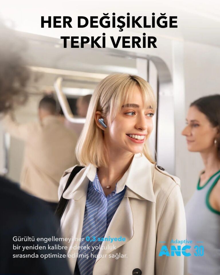 Anker Liberty 4 Pro Gürültü Engelleyici Kablosuz Bluetooth Kulaklık Mat Beyaz