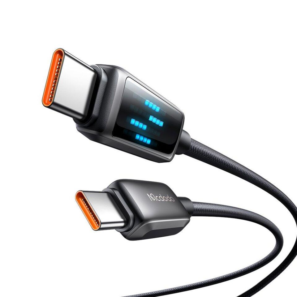 Mcdodo Ca-4250 100W Type-C To Type-C Şarj Hız Göstergeli Şarj Ve Data Kablosu - 1.2 M Siyah