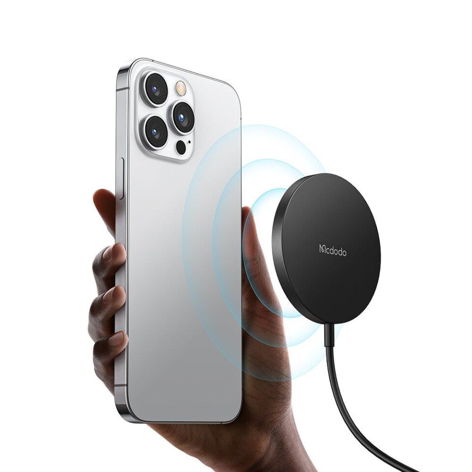 Mcdodo CH-4360 15W Magsafe Manyetik Tutuculu Wireless Şarj aleti - Siyah