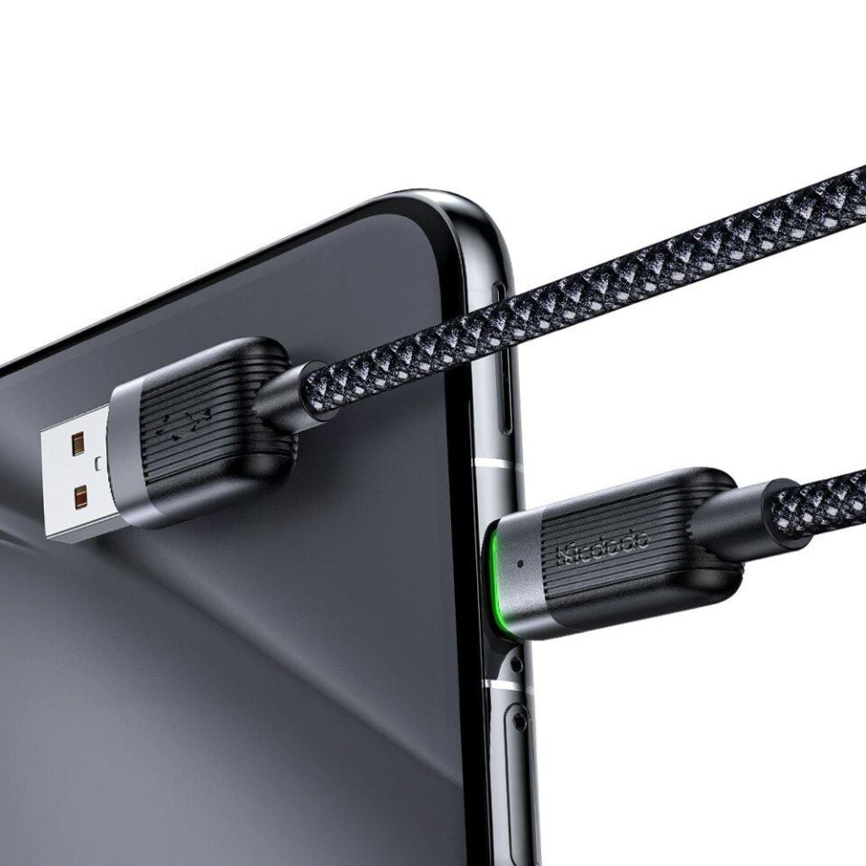Mcdodo Ca-5650 1.2M Usb-A To Usb-C 6A Siyah Sarılabilir Manyetik Kablo