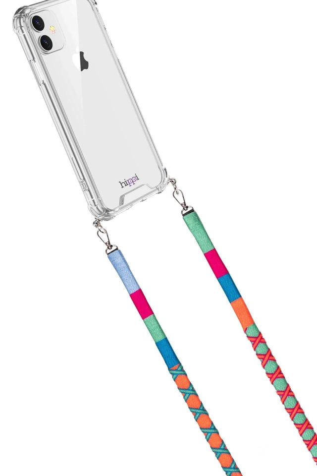 Hippi El Örgüsü Yassı Telefon ve Çanta Askısı 110 cm Raspberry