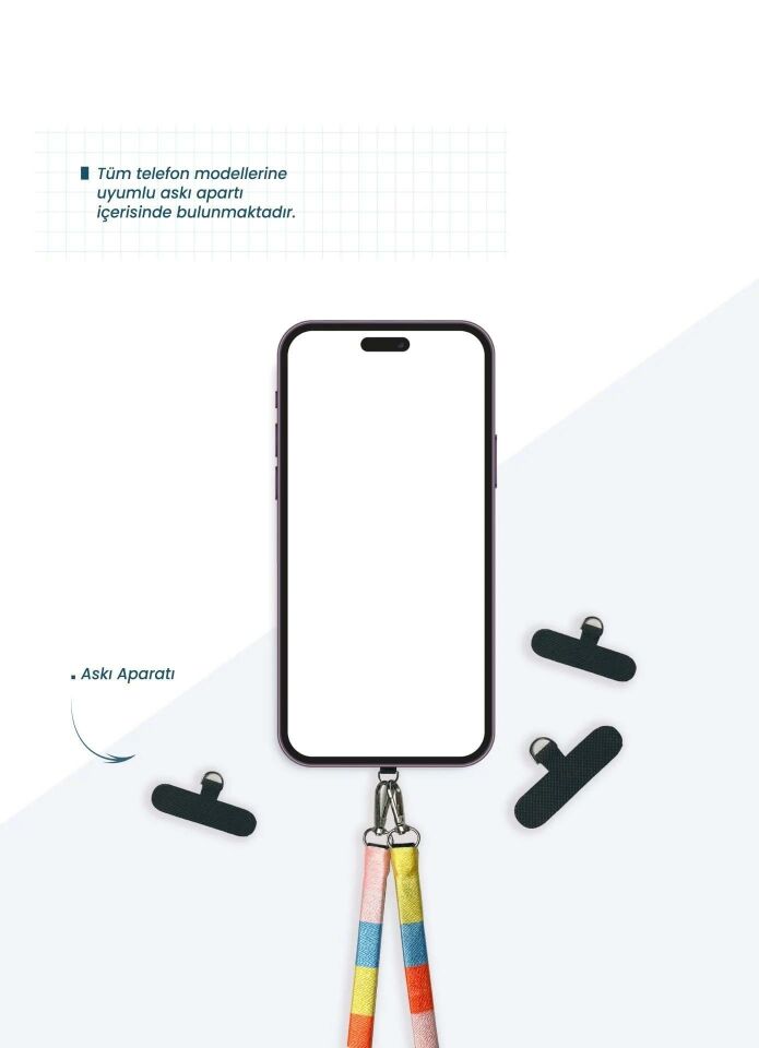 Hippi El Örgüsü Yassı Telefon ve Çanta Askısı 110 cm Mustard