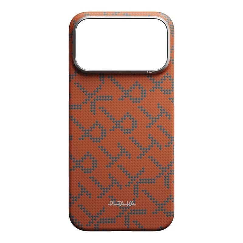Pitaka iPhone 17 Pro Max  Magsafe Şarj Özellikli Aramid Karbon Fiber  Tactile Woven Monogram Serisi Kılıf