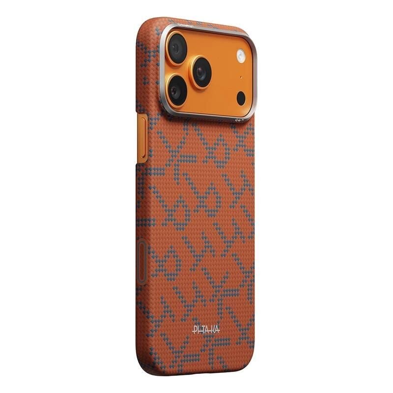 Pitaka iPhone 17 Pro Max  Magsafe Şarj Özellikli Aramid Karbon Fiber  Tactile Woven Monogram Serisi Kılıf