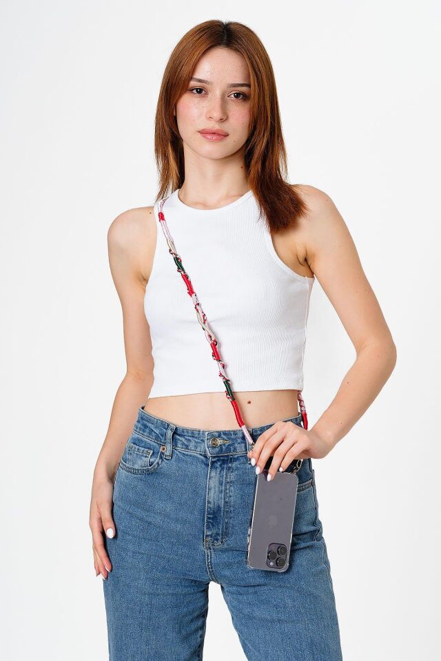 Hippi El Örgüsü Telefon Ve Çanta Askısı 110 cm