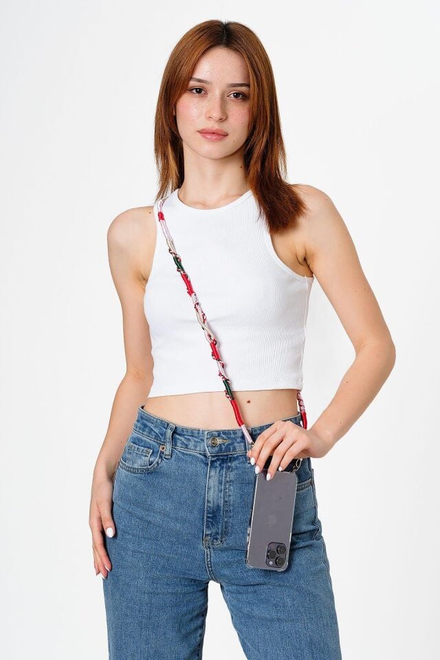Hippi El Örgüsü Telefon Ve Çanta Askısı 110 cm Begonia