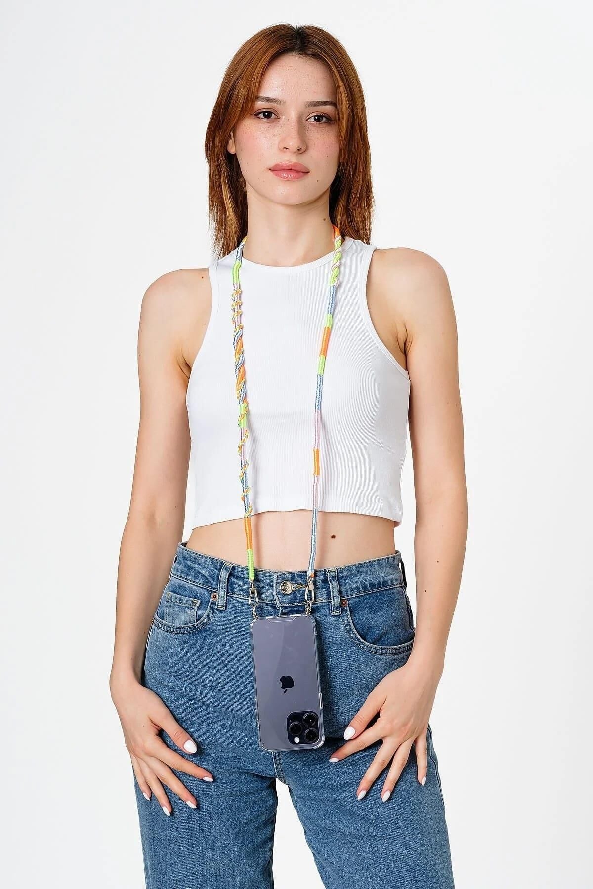Hippi El Örgüsü Telefon Ve Çanta Askısı 110 cm Daisy