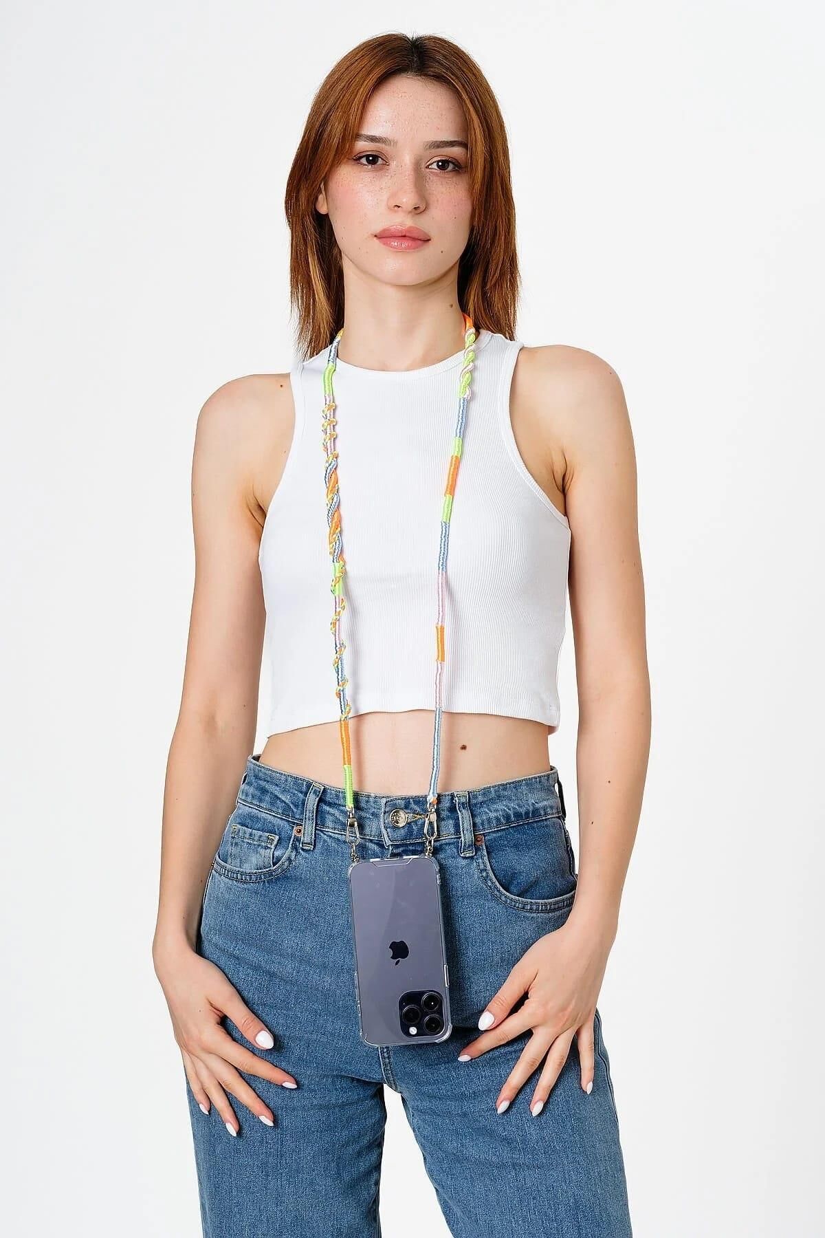 Hippi El Örgüsü Telefon Ve Çanta Askısı 110 cm Daisy