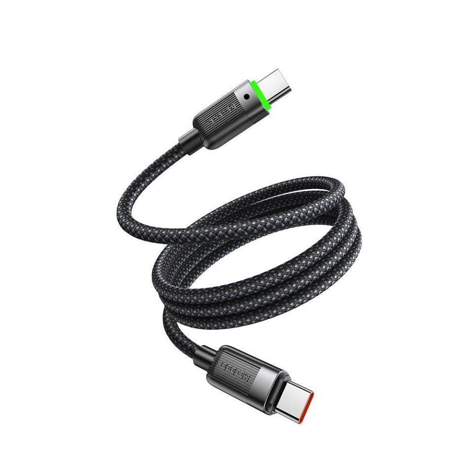 Mcdodo Ca-2000 60W Usb-C To Usb-C Manyetik Sarılabilir Kablo - 1.2 M Siyah