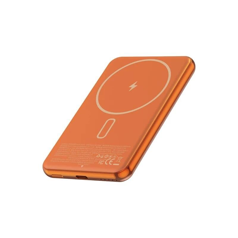 Wiwu Wi-P088 LED Işık Göstergeli PD 20W Kablosuz Powerbank 5000mAh 15W Gümüş