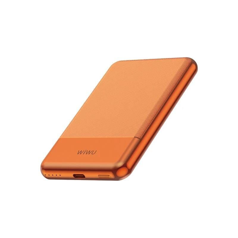 Wiwu Wi-P088 LED Işık Göstergeli PD 20W Kablosuz Powerbank 5000mAh 15W Gümüş