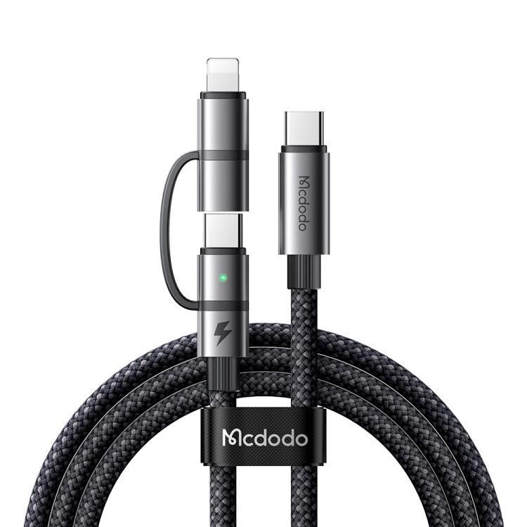 Mcdodo Ca-0450 Lightning Pd 36W - Type-C 100W Destekli 2'si Bir Arada Şarj Kablosu - Siyah