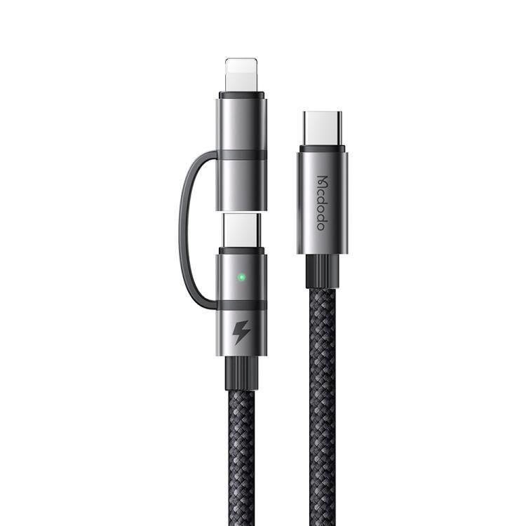 Mcdodo Ca-0450 Lightning Pd 36W - Type-C 100W Destekli 2'si Bir Arada Şarj Kablosu - Siyah