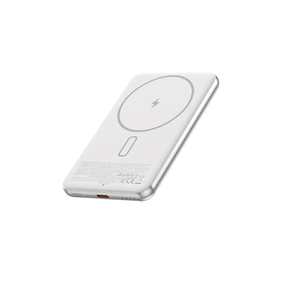 Wiwu Wi-P088 LED Işık Göstergeli PD 20W Kablosuz Powerbank 5000mAh 15W Gümüş