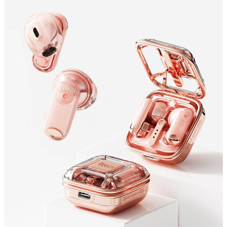 Divoom Spark Air TWS Bluetooth Kulak içi Kulaklık Pembe