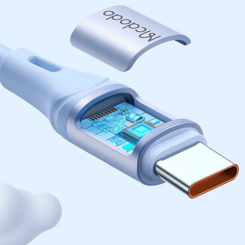 Mcdodo CA-1844 Type-C 100w Süper Hızlı Şarj ve Data Kablosu 1.2m Mavi