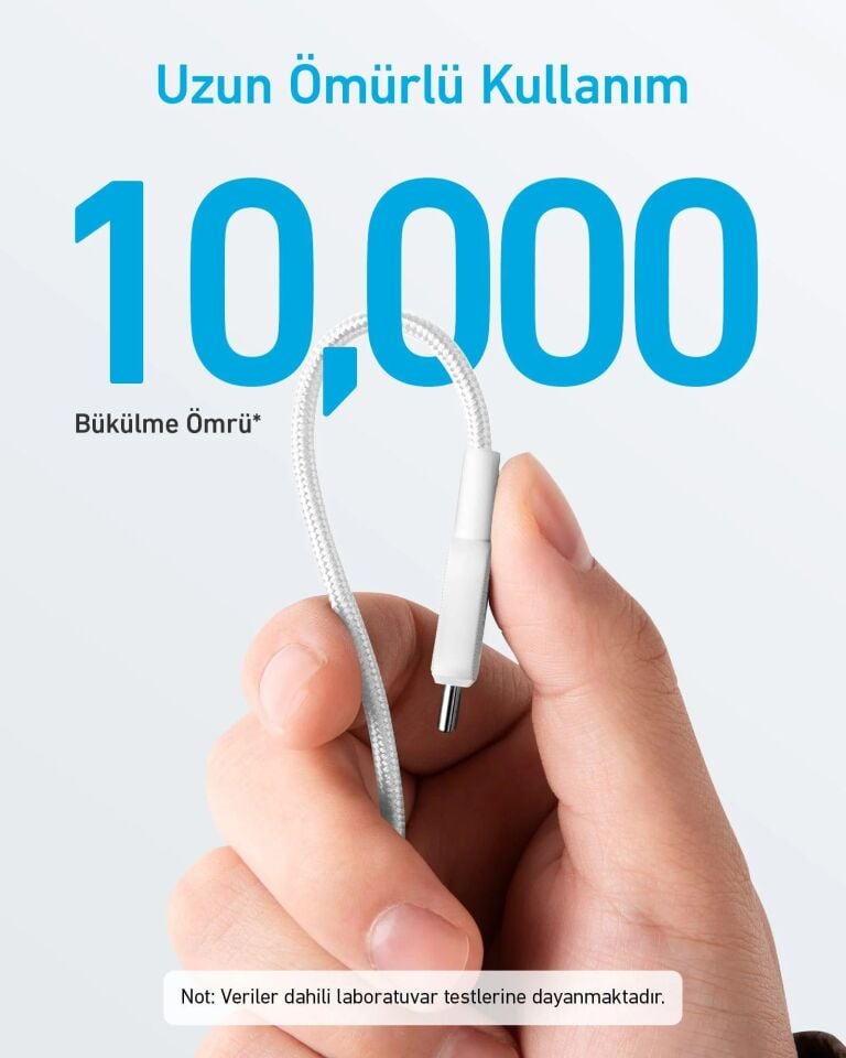 Anker 322 PowerLine USB-C to USB-C Örgülü Kablo 3ft 0.9m 60W