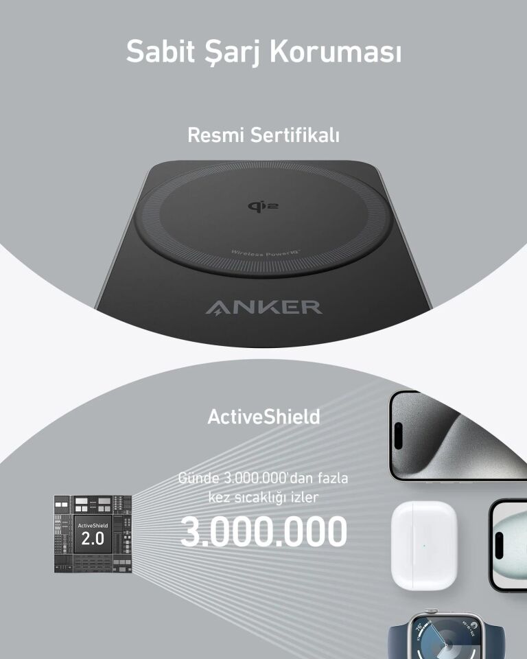 Anker MagGo Kablosuz Şarj Seti 15W B2557