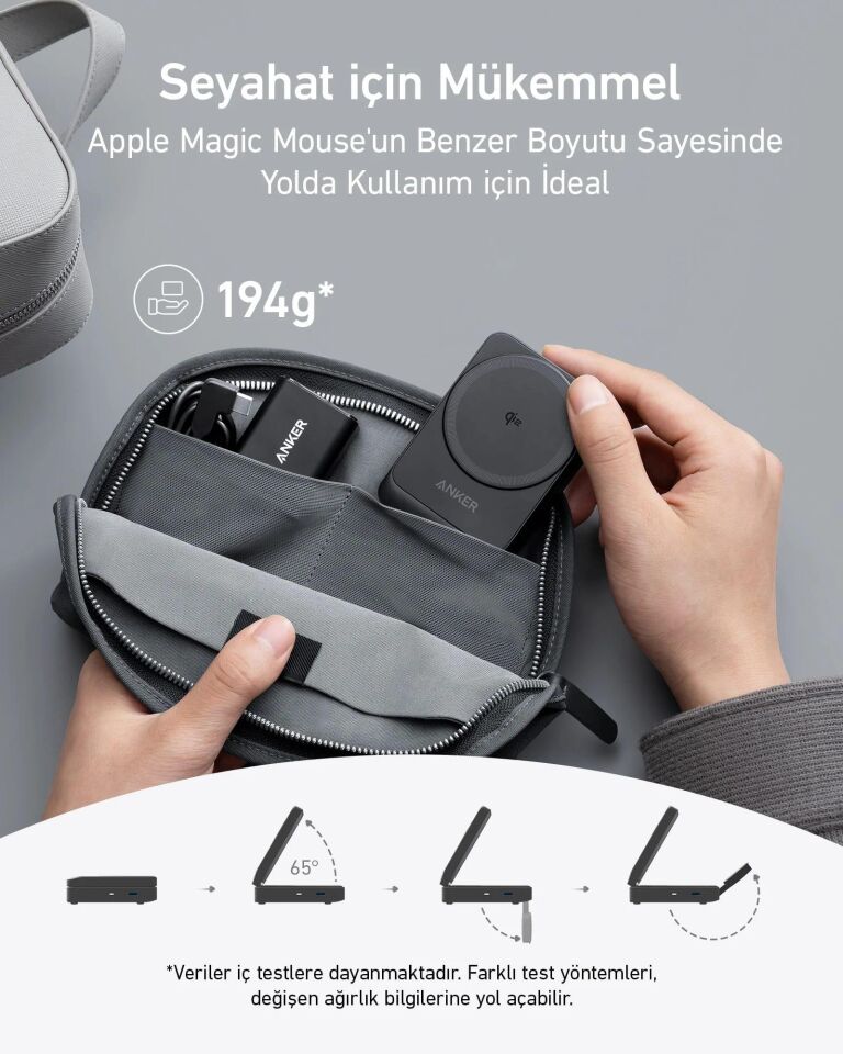 Anker MagGo Kablosuz Şarj Seti 15W B2557 Siyah