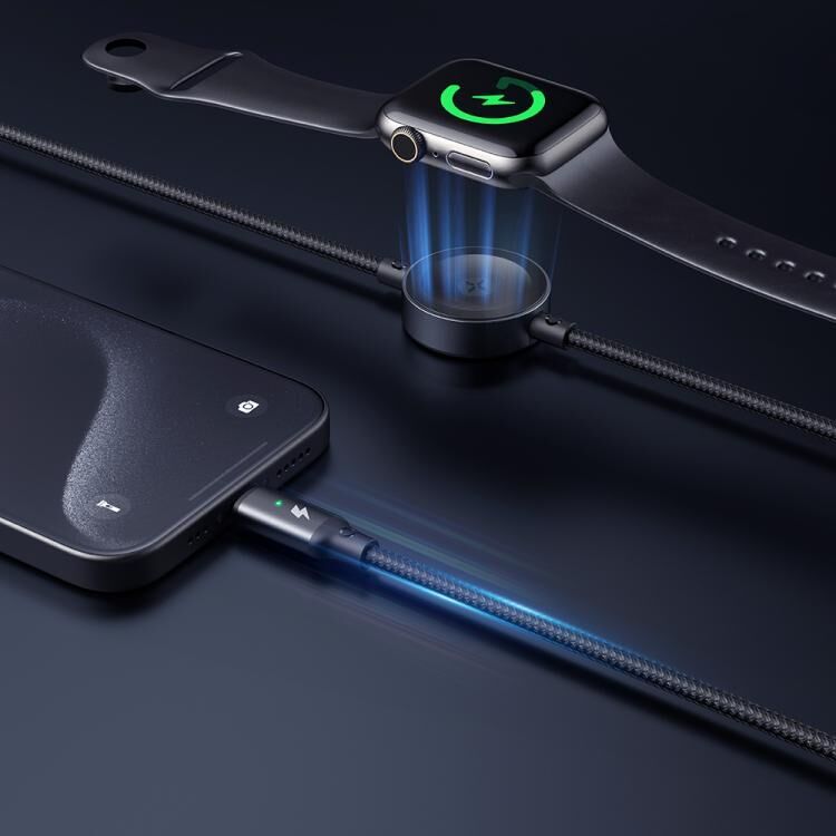 Mcdodo Ca-2580 60W 1 Type-C Ve 1 Watch Kablosuz Şarj Kablosu - Siyah