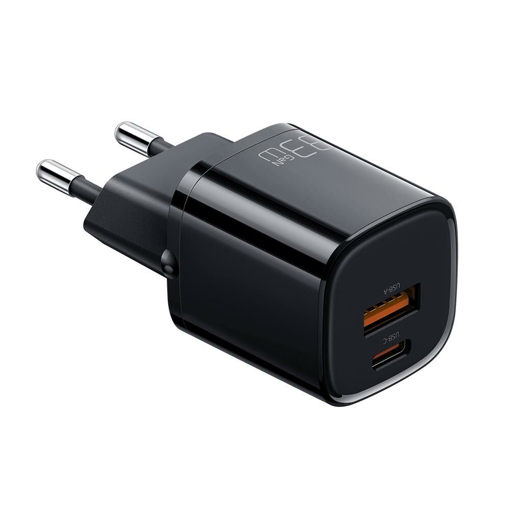 Mcdodo CH-0151 33W Gan Pd 1xUsb 1XType-C Girişli Mini Hızlı Şarj Adaptörü-Siyah