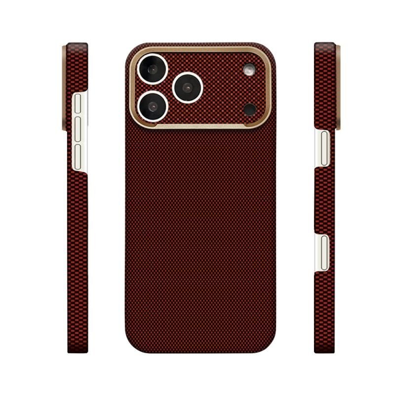 Zore Paris iPhone 17 Pro  MagSafe Şarj Özellikli  Zerre Sert PC Kılıf Bordo