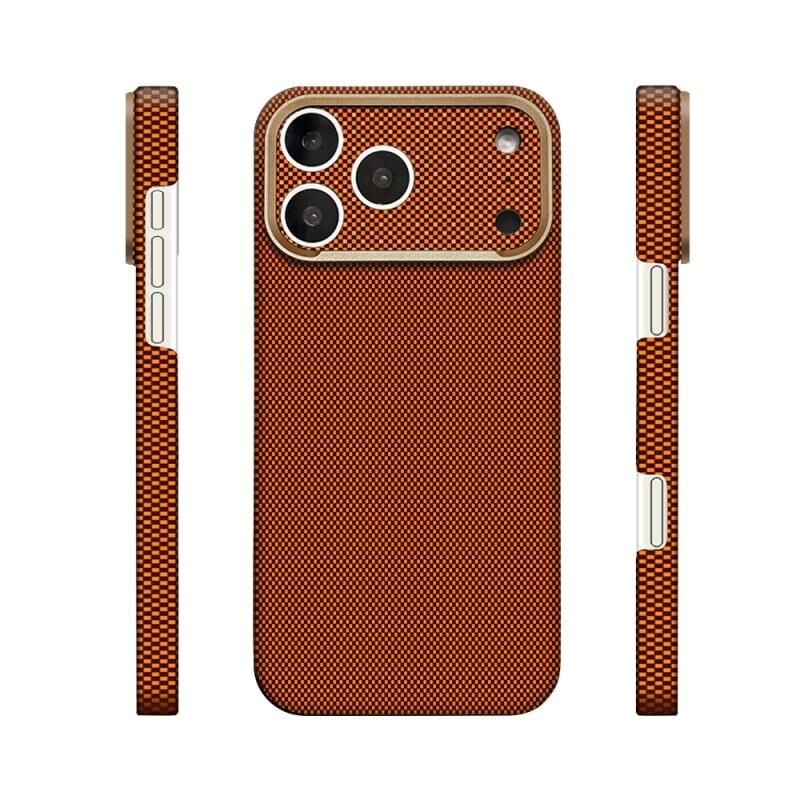 Zore Paris iPhone 17 Pro Max  MagSafe Şarj Özellikli Zore Paris Zerre Sert PC Kılıf Turuncu