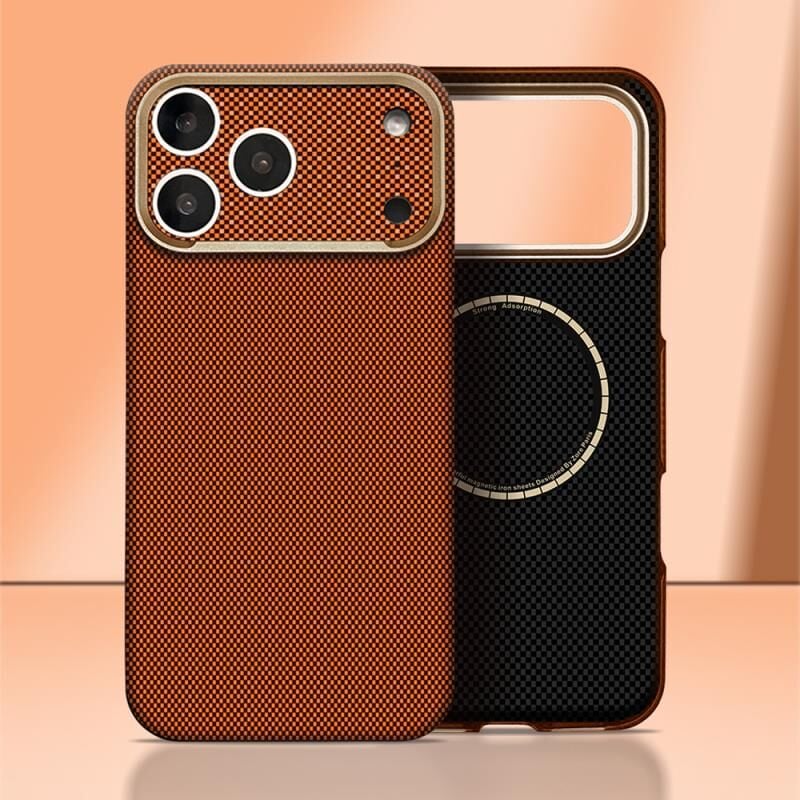 Zore Paris iPhone 17 Pro Max  MagSafe Şarj Özellikli Zore Paris Zerre Sert PC Kılıf Turuncu