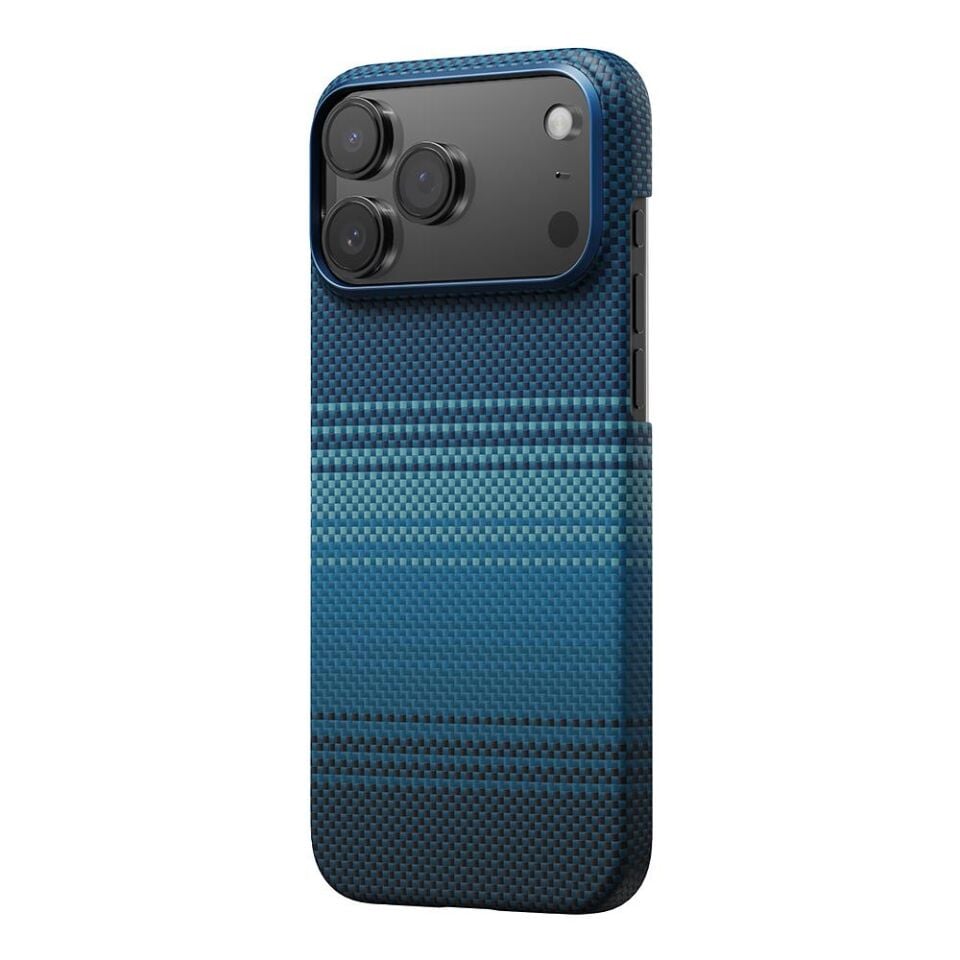 Pitaka iPhone 17 Pro Max Kılıf Magsafe Şarj Özellikli Aramid Karbon Fiber Tactile Woven Sunset-Moonrise Serisi Kılıf