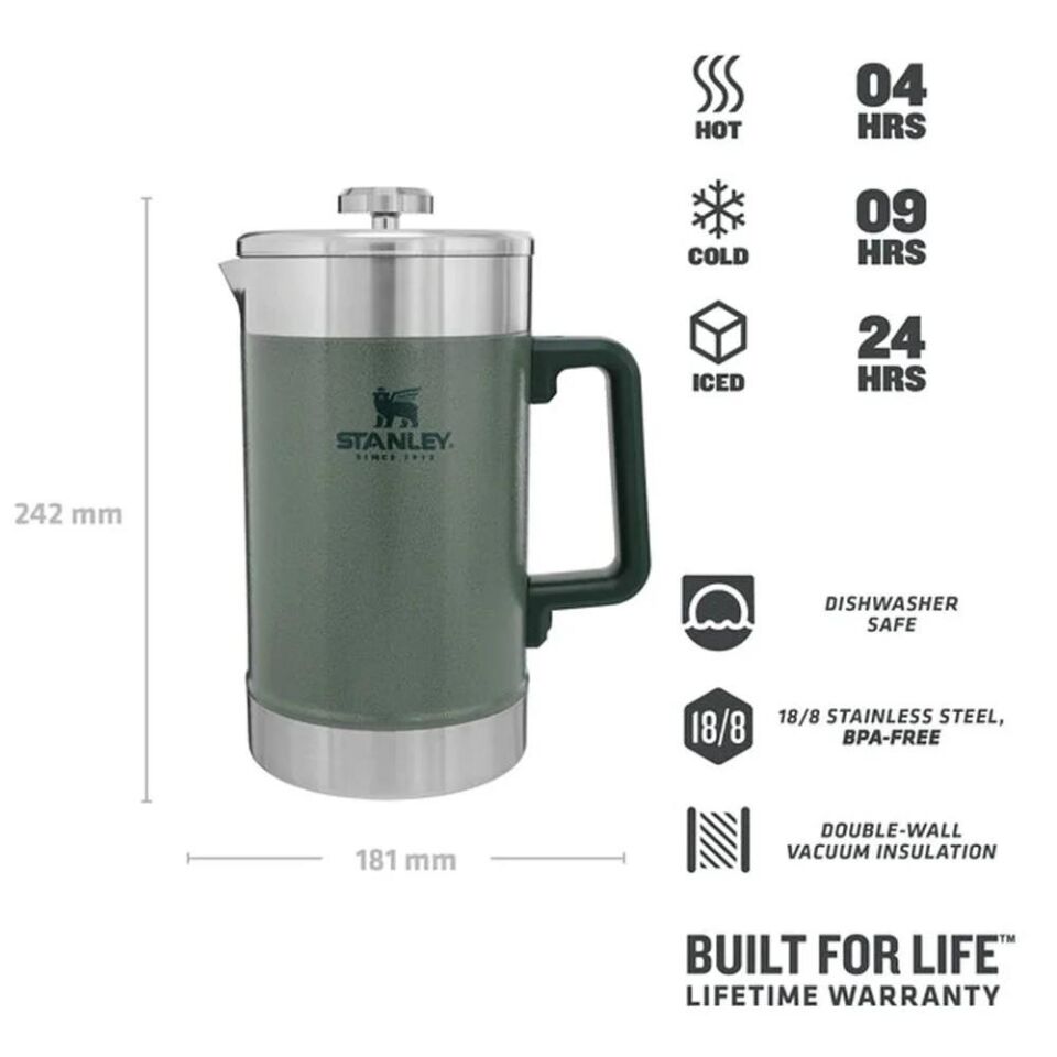 Stanley Klasik French Press Termos 1.4 Lt Yeşil