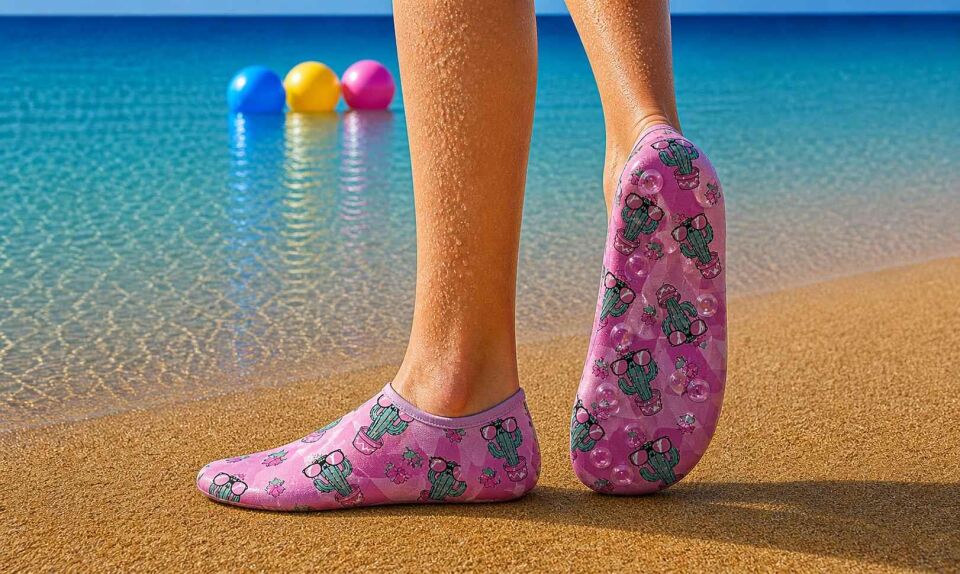 GrippToes Kaymaz Damla Tabanlı Deniz&Havuz Çorabı 9-11 yaş  (33-35) E2