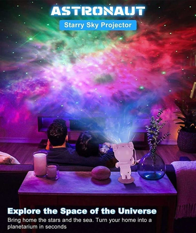 Torima Astronot Işıklı Galaksi Samanyolu Projektör Gece Lambası