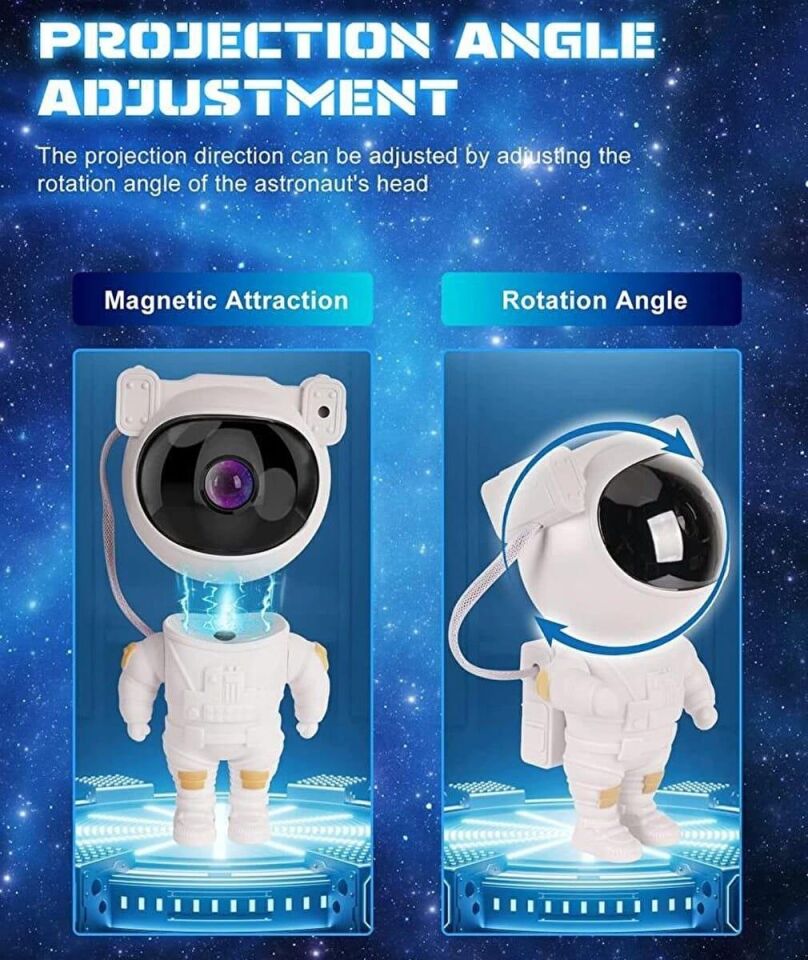 Torima Astronot Işıklı Galaksi Samanyolu Projektör Gece Lambası