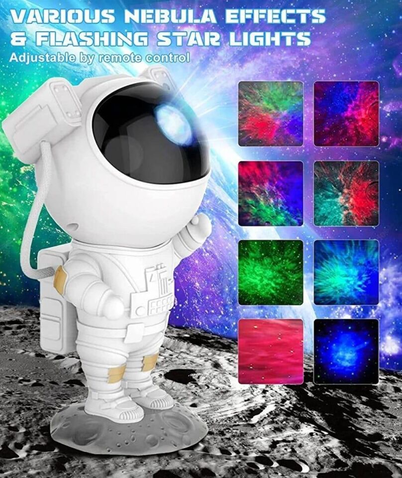 Torima Astronot Işıklı Galaksi Samanyolu Projektör Gece Lambası