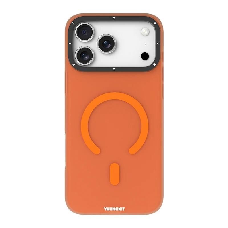 Youngkit  iPhone 17 Pro Max Magsafe Şarj Özellikli  Hidden Sand Serisi Kılıf Turuncu