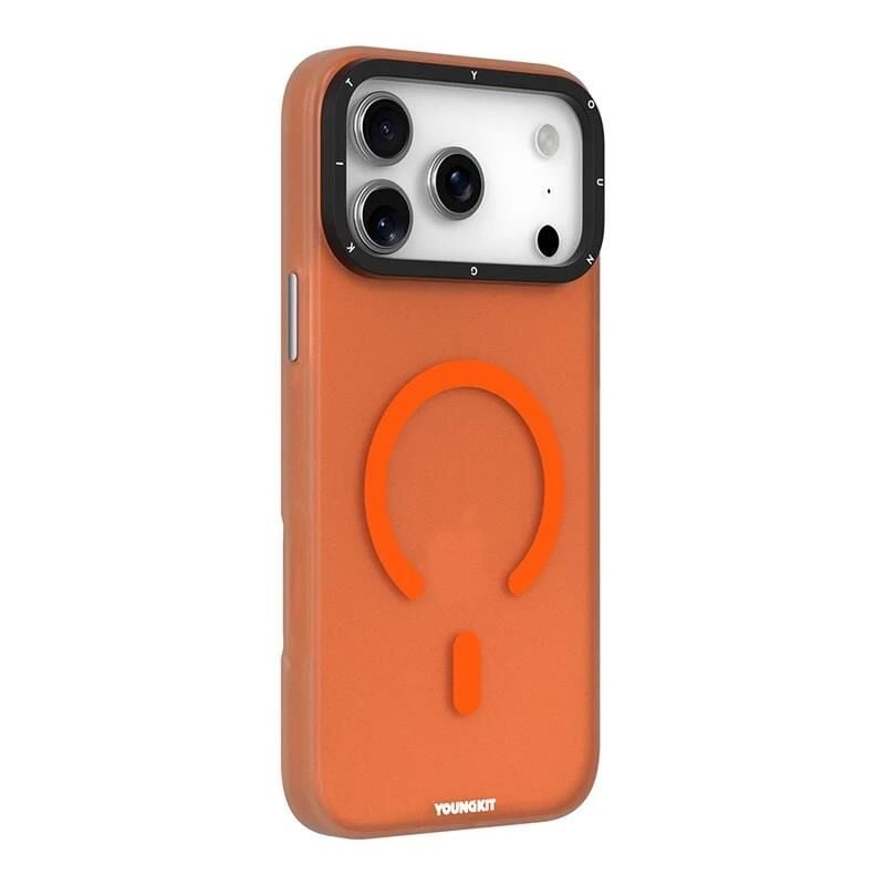 Youngkit  iPhone 17 Pro Max Magsafe Şarj Özellikli  Hidden Sand Serisi Kılıf Turuncu