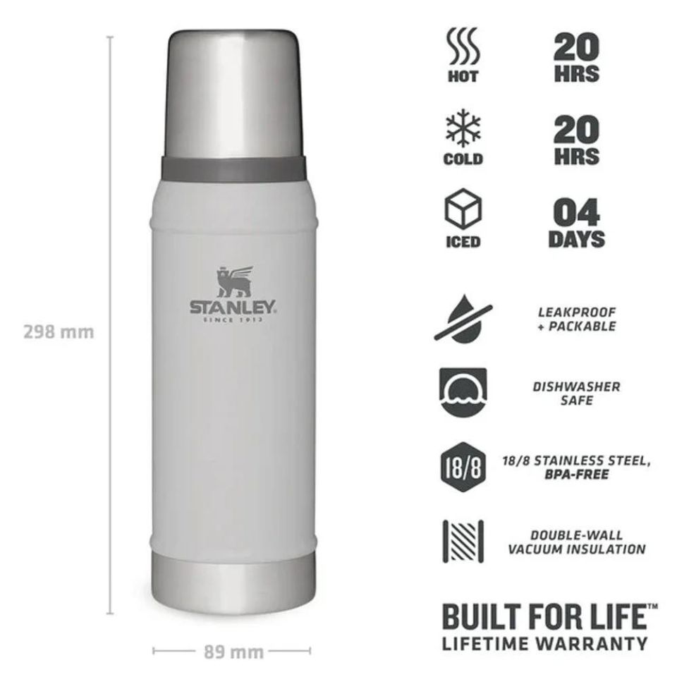 Stanley Klasik Vakumlu Paslanmaz Çelik Termos 0.75 LT Koyu Beyaz