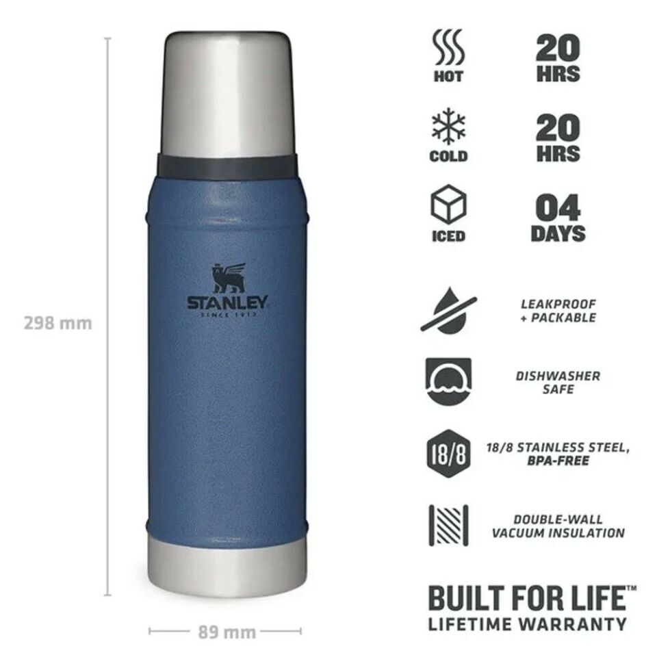 Stanley Klasik Vakumlu Paslanmaz Çelik Termos 0.75 LT Koyu Mavi