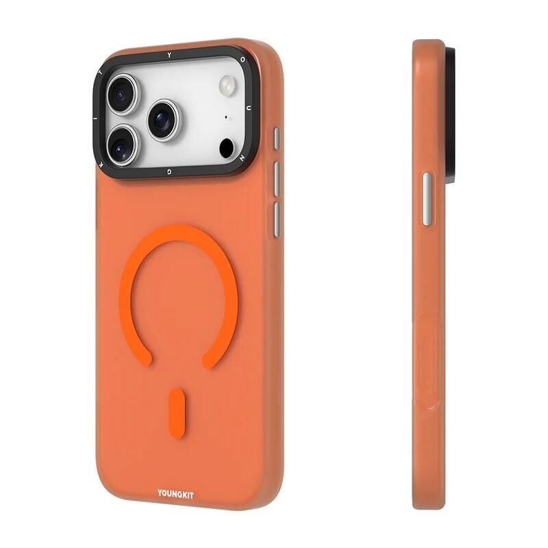 Youngkit  iPhone 17 Pro Max Magsafe Şarj Özellikli  Hidden Sand Serisi Kılıf Turuncu