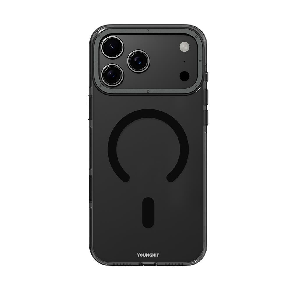 Youngkit iPhone 17 Pro Max  Magsafe Şarj Özellikli Şeffaf Youngkit Crystal Shield Serisi Kılıf Siyah