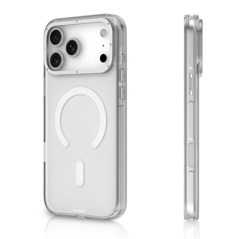 Youngkit iPhone 17 Pro Max  Magsafe Şarj Özellikli Şeffaf Youngkit Crystal Shield Serisi Kılıf Şeffaf