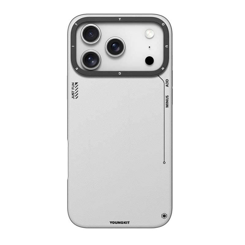 Younkit iPhone 17 Pro Max Magsafe Şarj Özellikli Basit Mat Deri Desenli Tech Fashion Serisi Kılıf