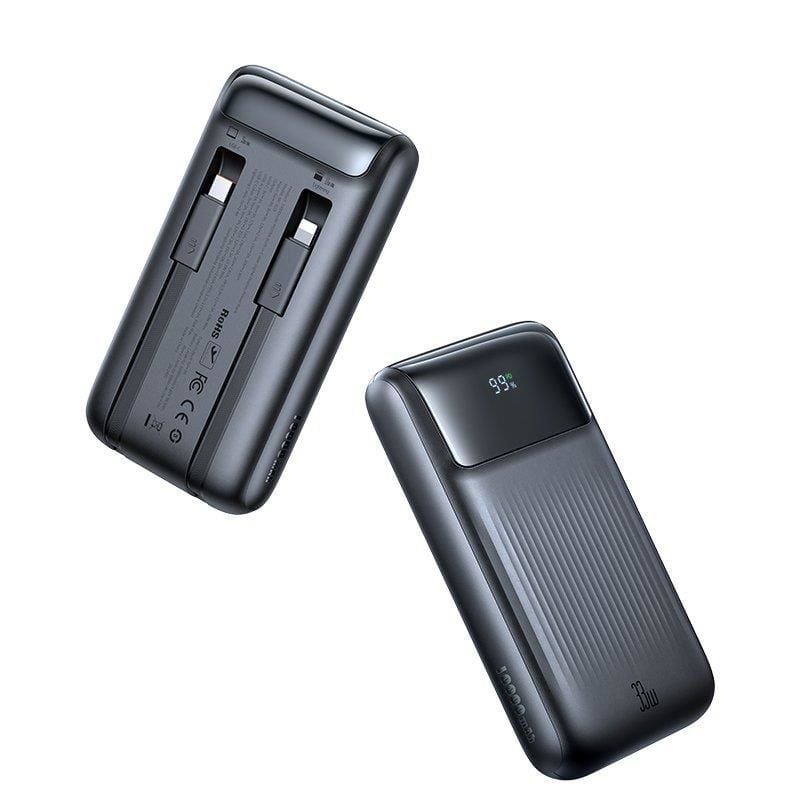 Mcdodo Mc-0231 10.000 Mah 33W Şarj Göstergeli Çift Kablolu Powerbank - Siyah