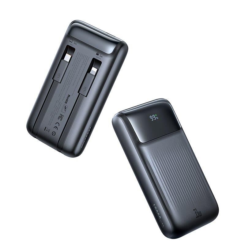 Mcdodo Mc-0231 10.000 Mah 33W Şarj Göstergeli Çift Kablolu Powerbank - Siyah