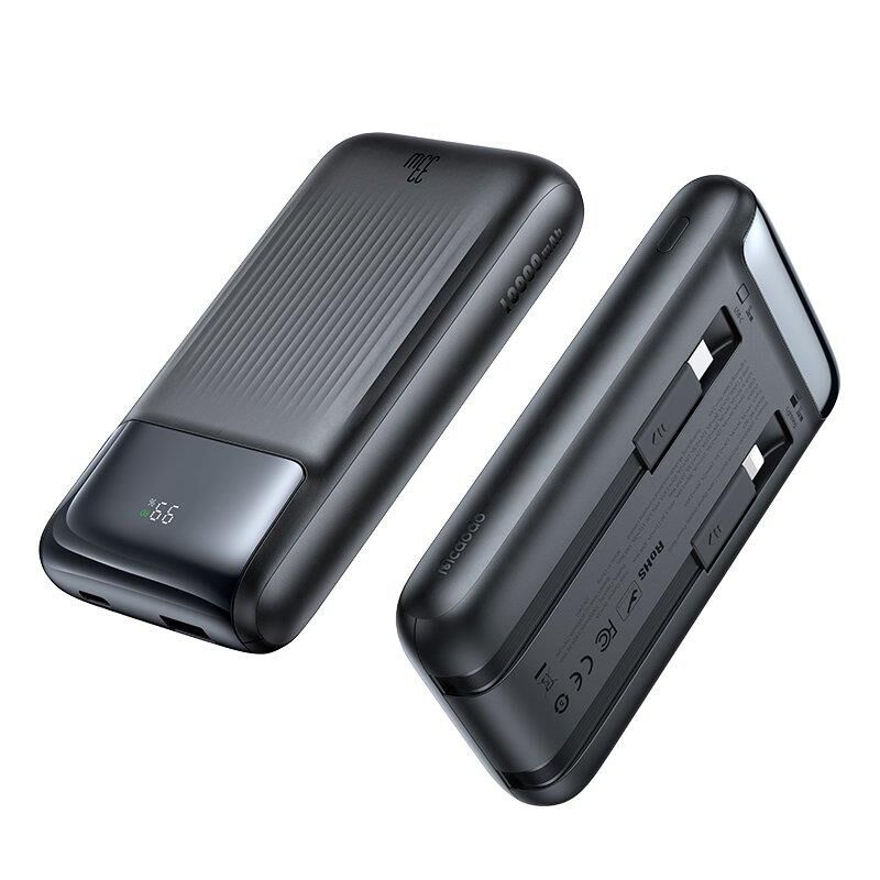 Mcdodo Mc-0231 10.000 Mah 33W Şarj Göstergeli Çift Kablolu Powerbank - Siyah