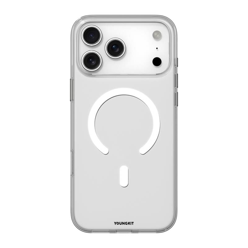 Youngkit iPhone 17 Pro Max Kılıf Magsafe Şarj Özellikli  Clear Serisi Kılıf Turuncu