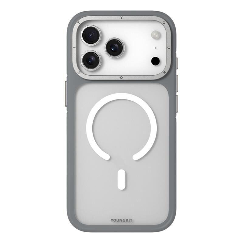 Younkit  iPhone 17 Pro Max Kılıf Magsafe Şarj Özellikli Youngkit Rock Sand Serisi Kılıf Siyah