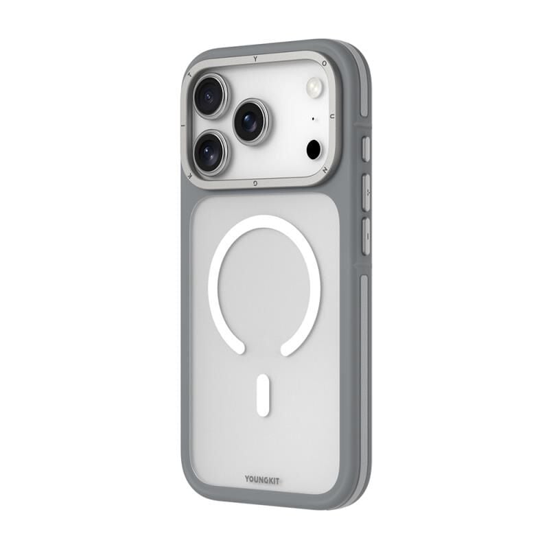 Younkit  iPhone 17 Pro Max Kılıf Magsafe Şarj Özellikli Youngkit Rock Sand Serisi Kılıf Siyah