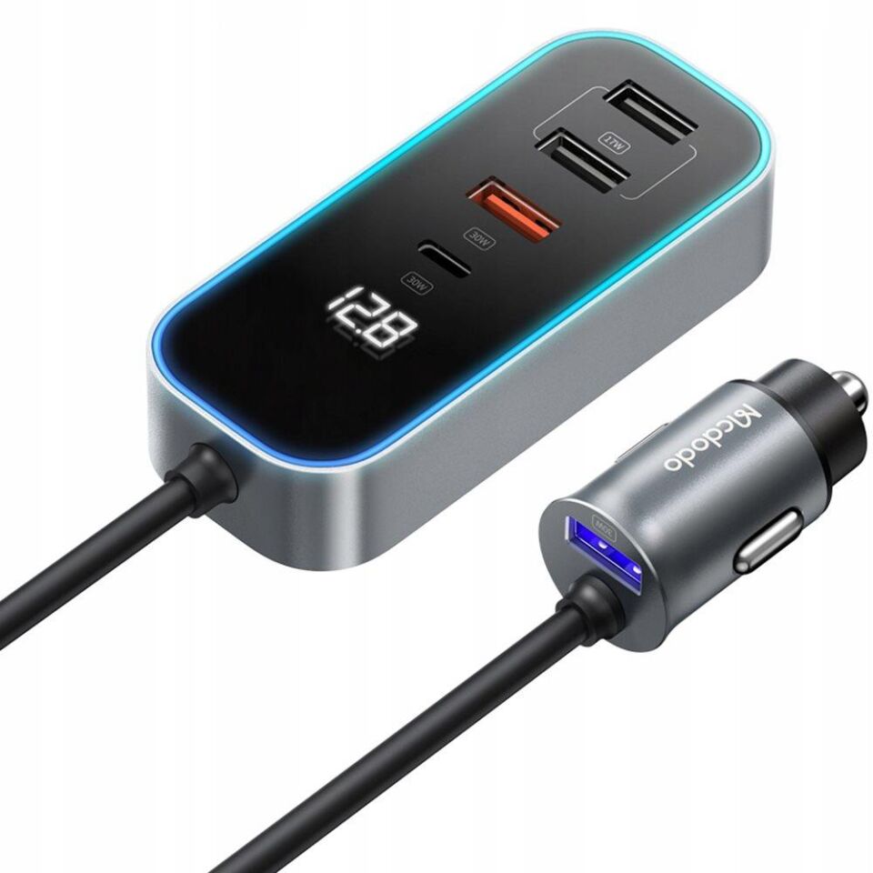 Mcdodo CC-1900 107W 4xUSB + 1xType-C Dijital Ekranlı Araç Şarj Cihazı